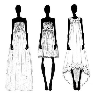 小礼服手稿-婚纱礼服设计-服装设计